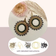 DIY kit round earrings - Bronze - gold